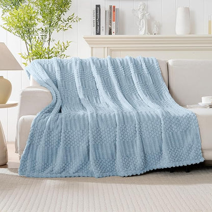50x70 Inch Blue Throw Blanket - Soft & Fluffy Fleece, Cute & Aesthetic, Perfect for Sofa, Couch, Chair, Bed, Living Room & Bedroom, All-Season Use, Plush & Cozy Decorative Blanket