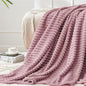 BEDELITE Fleece Blanket Twin Size – 3D Ribbed Jacquard Soft and Warm Decorative Fuzzy Blankets – Cozy, Fluffy, Plush Lightweight Throw Blankets for Couch, Bed, Sofa(Berry Purple, 60x80 inches)