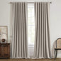 MIULEE 100% Blackout Linen Curtains for Bedroom,Greige Solid Luxury Decor Thermal Insulation Room Darkening Drapes for Living Room Nursery Back Tab Rod Pocket 42 x 96 Inches, 2 Panels
