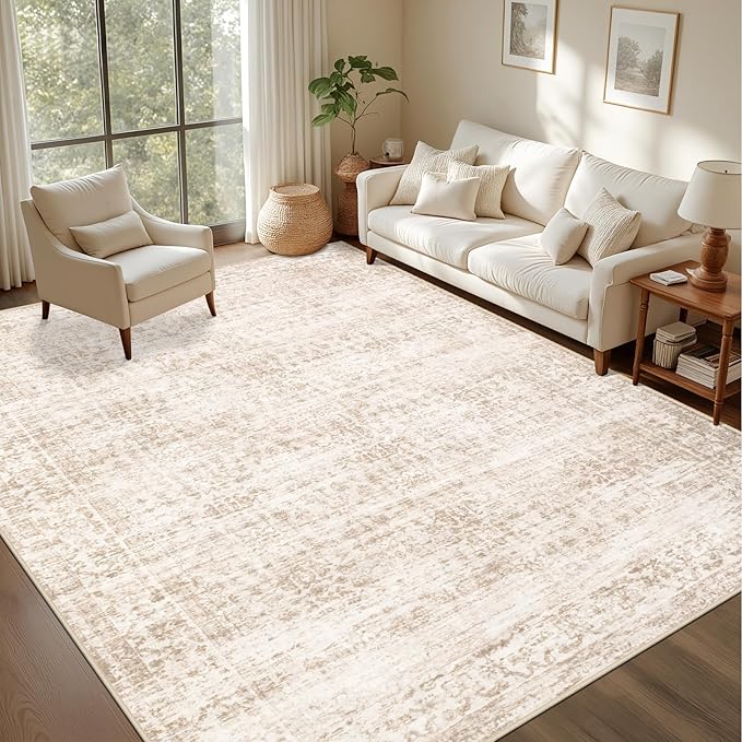 4x6 Area Rugs for Living Room: Washable Rug Soft Vintage Boho Medallion Carpet Indoor Non-Slip Stain Resistant Large Carpets for Bedroom Dining Room Farmhouse Nursery Home Office Black Gold