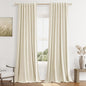 Warm Beige 100% Blackout Linen Curtains 84 Inch Length 2 Panels Set for Living Room Bedroom Back Tab Thermal Insulated Black Out Drapes Room Darkening Farmhouse Style for Bedroom Window Curtains