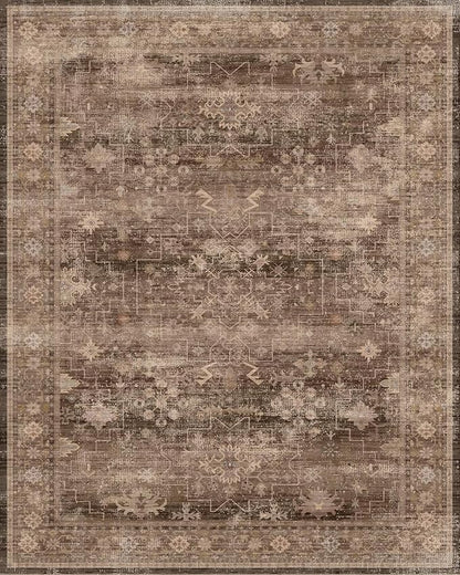 Washable 10ft Long Runners for Hallways, Brown 2'6"x10' Wide Kitchen Runner Rug, Entryway Indoor Rug, Non Slip Rubber Backing Boho Vintage Dark Floor Decor