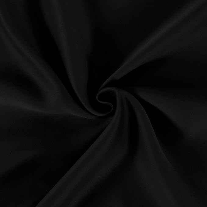 LEMOMO Black Thermal Blackout Curtains/52 x 54 Inch/Set of 2 Panels Room Darkening Curtains for Bedroom