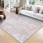 Washable Area Rugs Square 8ft Non-Slip Modern Abstract Soft for Living Room Entryway Bedroom Nursery, Print Pattern, Grey Pink