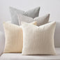 Topfinel 4 Packs Neutral Decorative Throw Pillows Covers 12x12 Inch for Living Room Couch Bed Sofa, Rustic Farmhouse Boho Neutral Home Decor, Soft Plush Striped Corduroy Square Cushion Case 30x30 cm