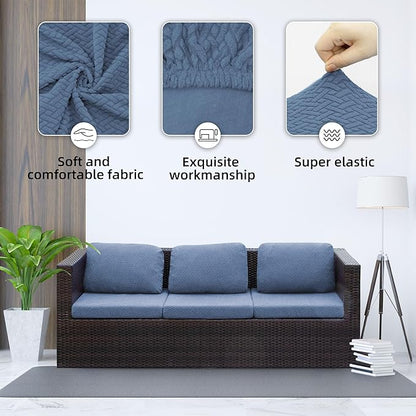 Outdoor Cushion Covers Set,8PCS Patio Furniture Couch Seat Slipcovers, Replacement for Sofa Sectional Chair(Cover，Only)