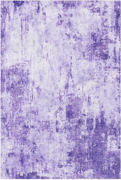 Washable Area Rugs 2'x10' Non-Slip Modern Abstract Soft for Living Room Entryway Bedroom Nursery, Print Pattern, Purple Gray Pink White