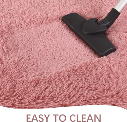 Chicrug Soft Runner Rug for Bedroom Living Room Plush Fluffy Rug 2x6 Feet, Shag Furry Runner Rug Carpet Non Shedding for Nursery Children Kids Girls Room Home Decorative, Blush