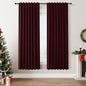Burgundy 100% Blackout Linen Curtains 72 Inch Length 2 Panels Set for Living Room Bedroom Back Tab Thermal Insulated Black Out Drapes Room Darkening Farmhouse Style for Bedroom Window Curtains 52x72