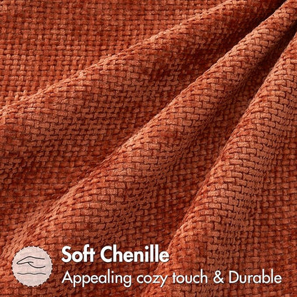 MIULEE Pack of 2 Burnt Orange Decorative Pillow Covers 18x18 Inch Soft Chenille Couch Throw Pillows Farmhouse Cushion Covers for Home Decor Sofa Bedroom Living Room