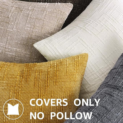 decorUhome Dark Brown Chenille Throw Pillow Covers 18x18 Set of 2 Textured Soft Cozy Slubby Couch Pillow Covers Modern Farmhouse Boho Decorative Pillow Cases for Bed Sofa Living Room