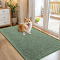 OLANLY Dog Door Mat for Muddy Paws 54x32, Absorbs Moisture and Dirt, Absorbent Non-Slip Washable Doormat, Quick Dry Chenille Mud Mat, Entry Indoor Entryway Carpet for Inside Floor, Olive Green