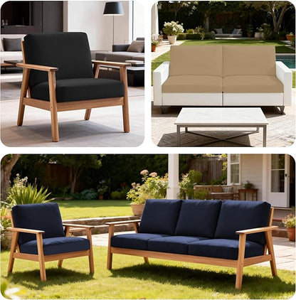 4Pcs Patio Stretch Cushion Covers,Outdoor Sofa Replacement Cover Slipcovers for Patio Furniture Cushion Covers, Washable Reusable Furniture Protector