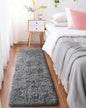 Ophanie Runner Rug for Hallway, 2x5 Upgrade Non-Slip Fluffy Soft Bedside Rugs, Bedroom Living Room Grey Shaggy Gray Carpet for Kids Girls Boys Dorm Nursery Home Decor Aesthetic