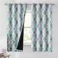 Beauoop 100% Blackout Curtains 63 Inches Long 2 Panels for Bedroom Living Room Aqua Grey Moroccan Geo Room Darkening Thermal Insulated Soundproof Grommet Top Window Treatments Drapes, 50x63 Set of 2