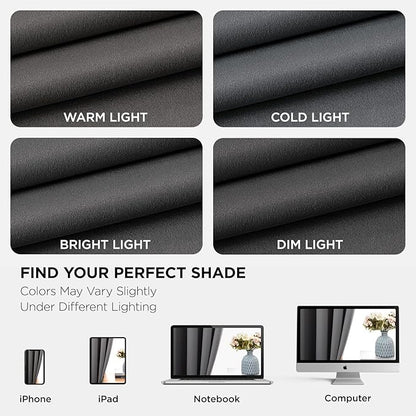 Joydeco Blackout Curtains 63 Inch Length 2 Panels Set, Thermal Insulated Long Curtains& Drapes 2 Burg, Room Darkening Grommet Drapes for Living Room Bedroom Window (W52 x L63 Inch, Light Grey)