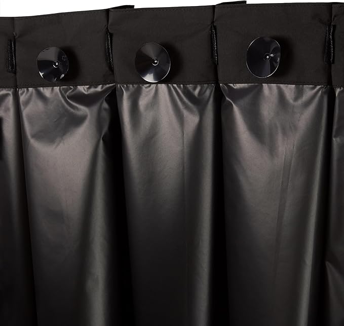 Amazon Basics Portable Blackout Curtain Shade with Suction Cups, Noise Reducing, Energy Saving, 50" W x 78"L, Black, 1-Pack