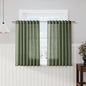Olive Green Kitchen Cafe Curtains 45 Inch Length 2 Panel Set Back Tab Rod Pocket Semi Sheer Light Filtering Short Curtain Farmhosue Small Curtains for Basement Window Bathroom Living Room 52x45