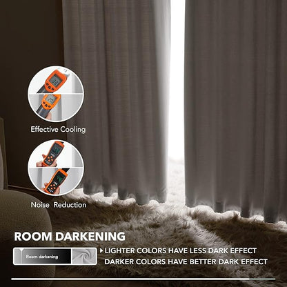 Deconovo Blackout Curtains, Thermal Insulated, W52 x L84 2 Panels, Back Tab, Machine Washable, Room-Darkening Drapes for Bedroom/Living Room Star White