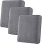 H.VERSAILTEX Super Stretch Individual Seat Cushion Covers Sofa Covers Couch Cushion Cover Slipcover Sets Thick Jacquard Textured Twill Fabric (3 Piece Sofa Cushion Covers, Grey)
