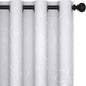 Deconovo Greyish White Curtains, Room Darkening Curtain, Thermal Insulated Soundproof Drapes, Silver Branch Print, 52 x 72 Inch Long, Grommet Window Panels for Living Room Bedroom Nursery, Set of 2