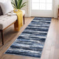 Lansny Modern Abstract Runner Rug 2x6, Navy Blue Washable Kitchen Runner Non-Slip Soft Hallway Rug Runner Thin Print Faux Wool Carpet for Entryway Bedroom Laundry Room Indoor Home Decor