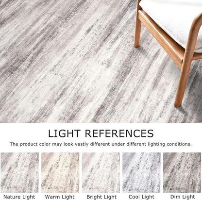 KOZYFLY Modern Abstract Washable Rug Runner 2.6x10 Hallway Rug Runner Non-Slip Soft Kitchen Runner Rugs, Grey/Light Beige/Brown Striped Carpet for Entryway Bathroom