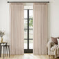 MIULEE Pinch Pleated Thick Linen Curtains 84 Inches Long 2 Panels for Living Room Bedroom, Linen Textured Memory Trained Drapes Pleat Back Tab Light Filtering Sand Beige Window Curtains with Hooks