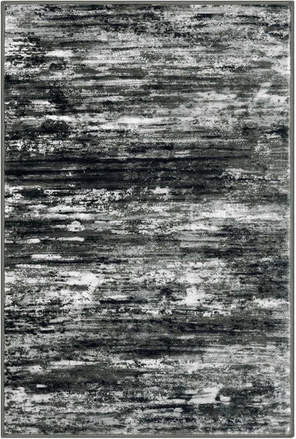 KOZYFLY Modern Abstract 3x5 Large Entryway Rug Non-Slip Washable Area Rug, Black Grey Throw Rugs Indoor Mat for High-Traffic Door Entrance, Kitchen, Laundry, Nursery, Bedroom, Living Room