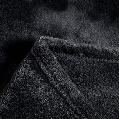 TASTHROW Large Flannel Fleece Throw Blanket, 90×90 Inch - Cozy Lightweight Thick Blanket - All Seasons Suitable for Women, Men and Kids (Black)