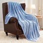 Exclusivo Mezcla Plush Fuzzy Fleece Throw Blanket Extra Large, Super Soft, Fluffy and Warm Blankets for Couch, Bed, All Season (Mixed Cobalt Blue, 50x70 inches)