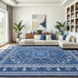 Lofus 8x10 Area Rugs for Living Room, Machine Washable Non-Slip Area Rug, Low Pile Large Rugs for Bedroom, Kitchen, Dining Room, Home Office, Vintage Oriental Print Rug, Dark Blue with White