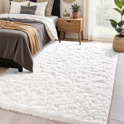 Chicrug Soft Area Rugs for Bedroom Living Room Plush Fluffy Rug 9x12 Feet, Shag Furry Area Rug Carpet Non Shedding for Nursery Children Kids Girls Room Home Decorative, Cream