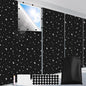 FADOTY 100% Blackout Window Cover Film, Portable Black Out Curtains for Bedroom, Cuttable Blackout Shades Fabric Sheet, No Drill Window Blinds, Sun Heat Light Blocker for Travel Media Dorm, 57'' W