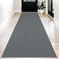 KOZYFLY Long Runners for Hallways 3x12 ft Washable Kitchen Runner Non Slip Rubber Backed Hallway Rugs Cotton Entryway Runner Rug Floor Carpet for Indoor Hall, Backdoor, Kitchen, Grey/Dark Grey