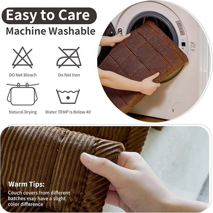 Couch Covers for Dogs Washable, Non Slip Couch Covers for Loveseat Sofa Pet Friendly, Soft Fuzzy Sofa Covers for Pet, Dog Couch Cover Furniture Protector(1PC,Dark Brown,27.6"x59.1")