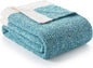 Snuggle Sac Teal Blue Oversized Throw Blankets,Super Soft Warm Cozy Throw Blankets for Couch, Knit Fuzzy Plush Blanket, Heather Teal, 50x70 inches