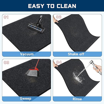 8'x4' Front Door Mat, Extra Large Indoor Outdoor Doormat, Heavy Duty Commercial Floor Mat, Non Slip Rubber Backing Welcome Mats for Entryway, High Traffic Area, Waterproof, Low-Profile, Easy to Clean