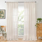 BGment Long Linen Curtains 102 Inch Length for Living Room, Oatmeal Window Drapes for Bedroom Farmhosue Decor with Rod Pocket Leightweight Rustic Country Textured, 2 Panels Set, Each 52 Inch Wide