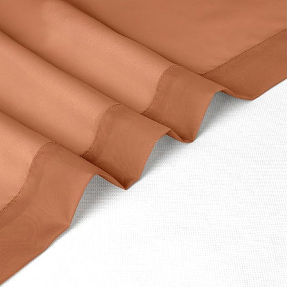 Chyhomenyc Sheer Orange Tier Curtains 24 Inch Length, Small Window Curtains Treatment for Bathroom Living Room Basement, Short Rod Pocket Cafe Curtain, 42W x 24L Inches, 2 Panels