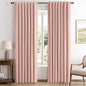 MIULEE 100% Blackout Linen Curtains for Bedroom, Blush Pink Solid Luxury Decor Thermal Insulation Room Darkening Drapes for Living Room Nursery Back Tab Rod Pocket 42 x 84 Inches, 2 Panels