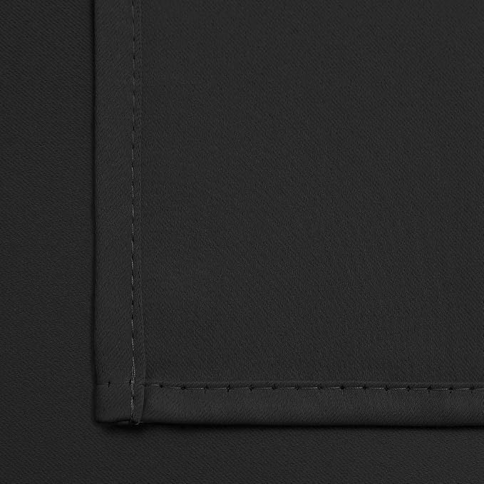 Yakamok 84 Inch Length Blackout Curtains for Bedroom, Thermal Insulated Room Darkening Grommet Top Window Drapes for Living Room,Black,42W x 84L,2 Panels