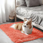 OLANLY 2x3 Machine Washable Small Bedside Rug, Soft Fluffy Shaggy Entryway Throw Rugs for Bedroom, Living Room, Indoor Floor Carpet for Kids Girls and Boys, Home Decor Aesthetic, Coral Red
