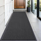 OLANLY Front Door Mat Indoor Outdoor Entrance, Waterproof Heavy Duty Doormat, Fade Resistant, Low Profile, Easy Clean Patio Porch Welcome Floor Mats for Entry, 59x23, Charcoal Grey