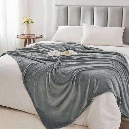 BEDELITE Fleece Blankets King Size for Bed, Luxury Plush Cozy Fuzzy Blanket 108x90 inches, Super Soft Warm Lightweight Throw Blanket All Seasons Suitable, Grey