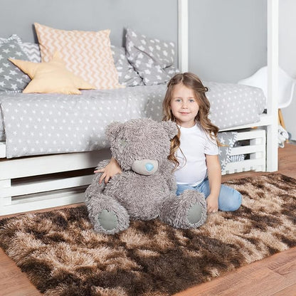 Pionblank Fluffy Runner Rugs for Bedroom 2x6, Modern Shaggy Brown Area Rug for Hallway Living Room, Plush Soft Fuzzy Bedside Carpet for Kids Girls Boys Room Nursery, Tie-Dyed Coffee