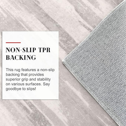 Lansny Modern Abstract Runner Rug 2x6, Neutral Light Beige and Grey Washable Kitchen Runner Non-Slip Soft Hallway Rug Runner Thin Print Faux Wool Carpet for Entryway Bedroom Laundry Room Indoor