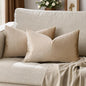 GIGIZAZA Velvet Taupe Decorative Throw Pillow Covers Couch Pillow Lumbar Cushion Cover 12x20 Pack of 2