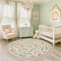 Pink Cute Butterfly 6ft Round Soft Rugs for Girls Bedroom Beside Bed - Non Skid Rug Low Pile Washable Living Room Rugs, Fun Insect Carpet for Playroom, Reading Corner, Low Pile & Soft