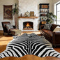 AROGAN Premium Faux Zebra Hide Rug 6.2 x 7 Feet, Sturdy and Large Size Zebra Print Rugs, Suitable for Bedroom Living Room Western Decor, Faux Fur Animal Carpet, Black and White